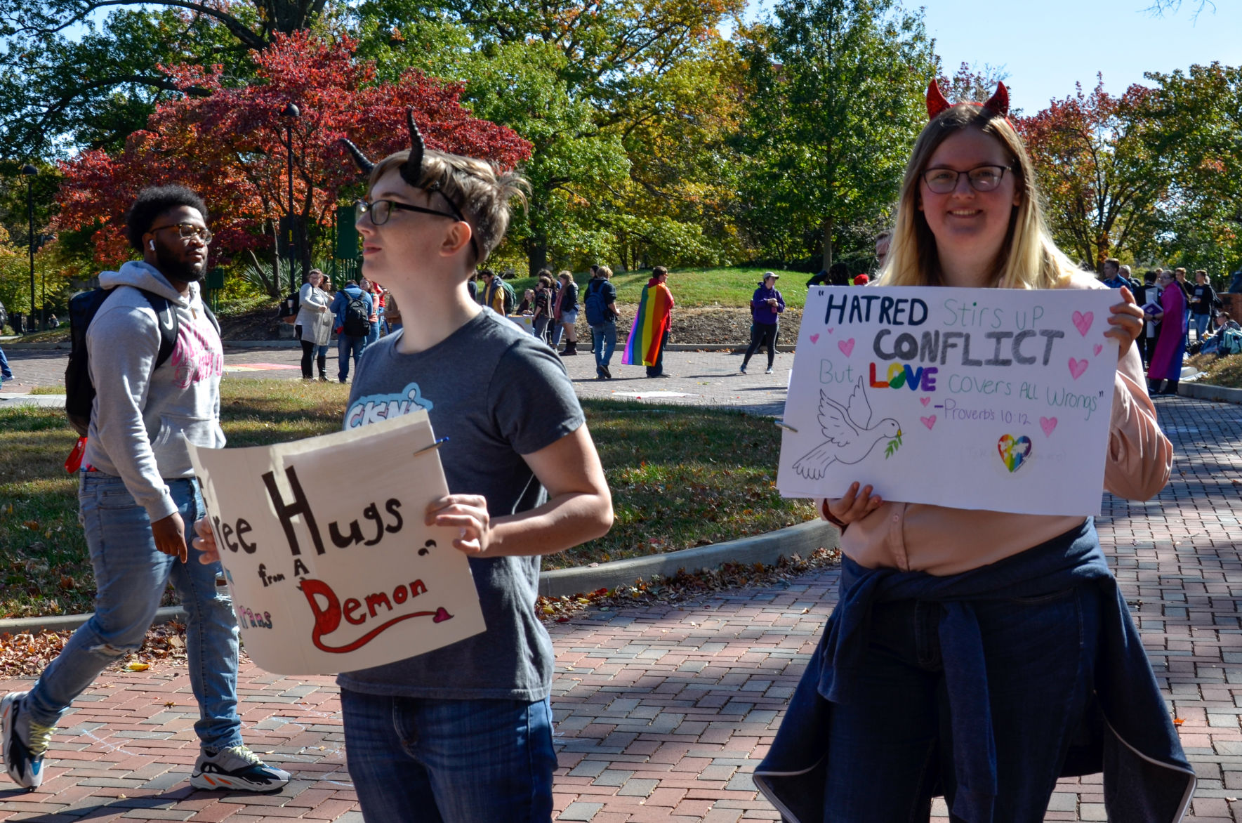 Students gather to protest preacher for ‘hate speech’